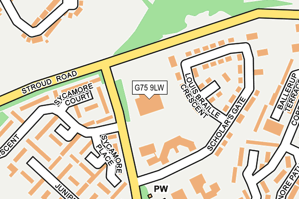 G75 9LW map - OS OpenMap – Local (Ordnance Survey)