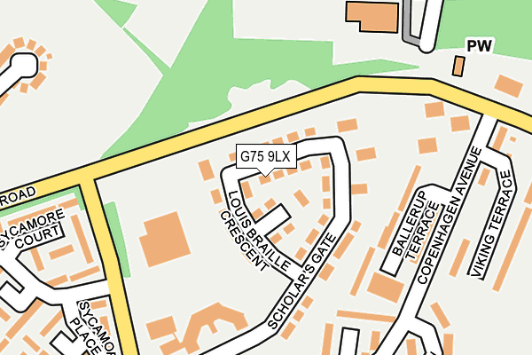 G75 9LX map - OS OpenMap – Local (Ordnance Survey)