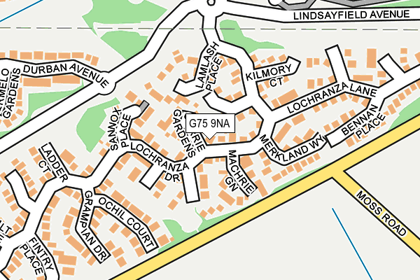 G75 9NA map - OS OpenMap – Local (Ordnance Survey)