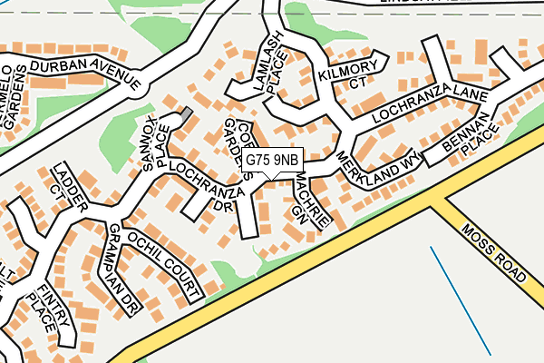 G75 9NB map - OS OpenMap – Local (Ordnance Survey)