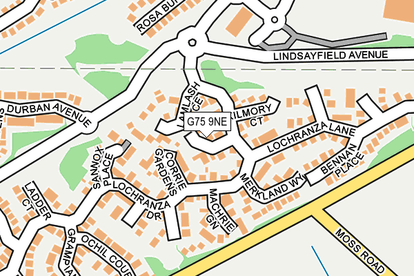 G75 9NE map - OS OpenMap – Local (Ordnance Survey)