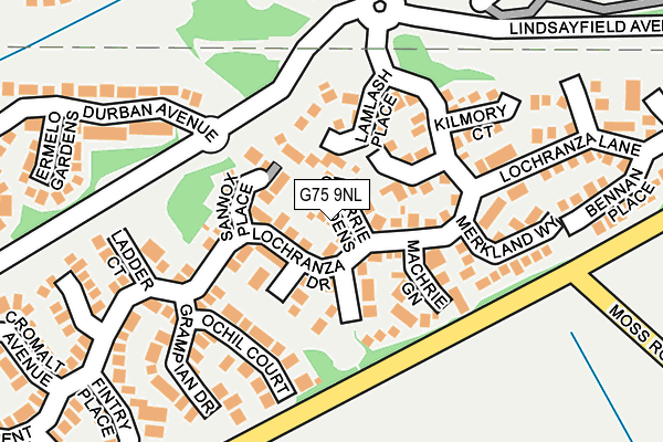 G75 9NL map - OS OpenMap – Local (Ordnance Survey)