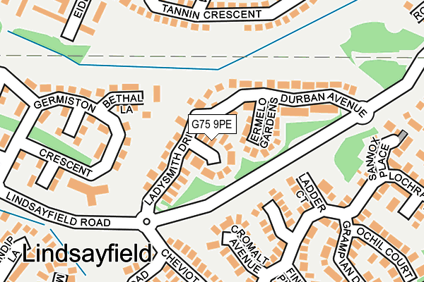 G75 9PE map - OS OpenMap – Local (Ordnance Survey)