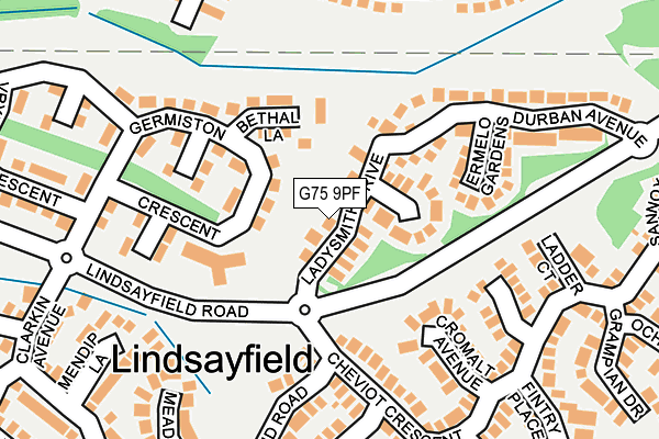 G75 9PF map - OS OpenMap – Local (Ordnance Survey)