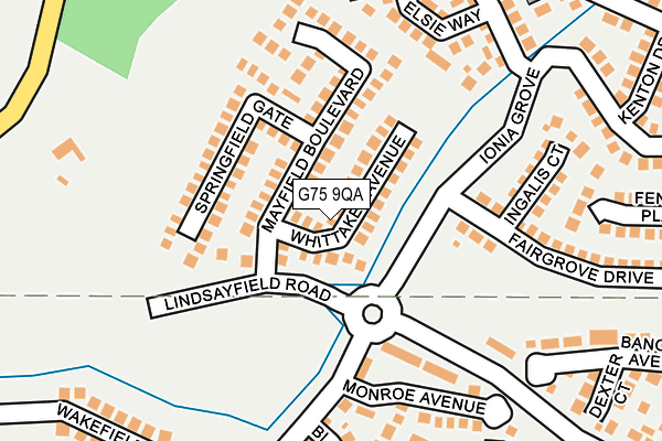 G75 9QA map - OS OpenMap – Local (Ordnance Survey)