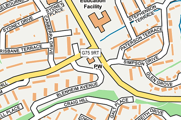 G75 9RT map - OS OpenMap – Local (Ordnance Survey)