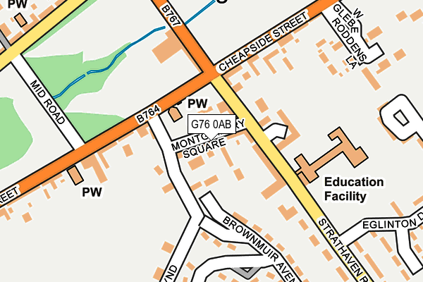 G76 0AB map - OS OpenMap – Local (Ordnance Survey)