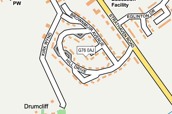 G76 0AJ map - OS OpenMap – Local (Ordnance Survey)