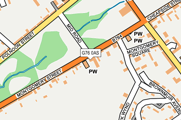 G76 0AS map - OS OpenMap – Local (Ordnance Survey)