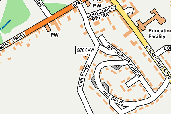 G76 0AW map - OS OpenMap – Local (Ordnance Survey)