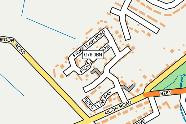 G76 0BN map - OS OpenMap – Local (Ordnance Survey)