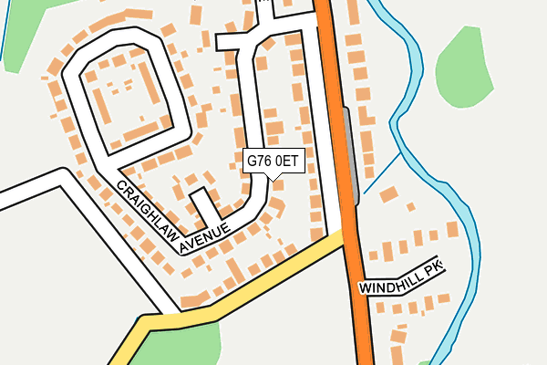 G76 0ET map - OS OpenMap – Local (Ordnance Survey)