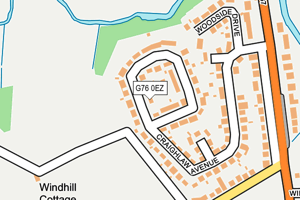 G76 0EZ map - OS OpenMap – Local (Ordnance Survey)