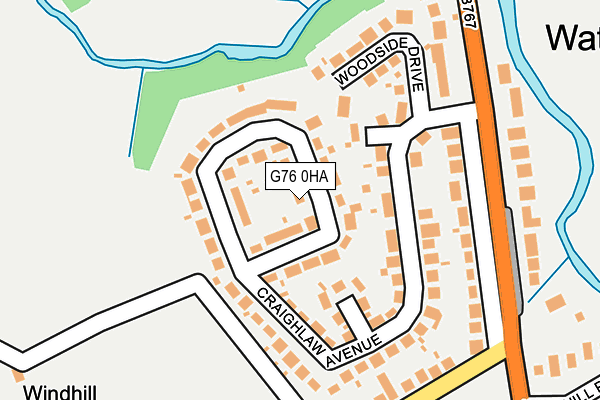 G76 0HA map - OS OpenMap – Local (Ordnance Survey)