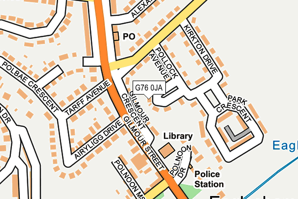 G76 0JA map - OS OpenMap – Local (Ordnance Survey)