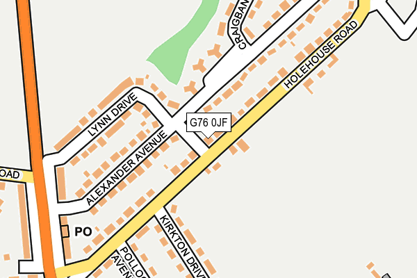 G76 0JF map - OS OpenMap – Local (Ordnance Survey)