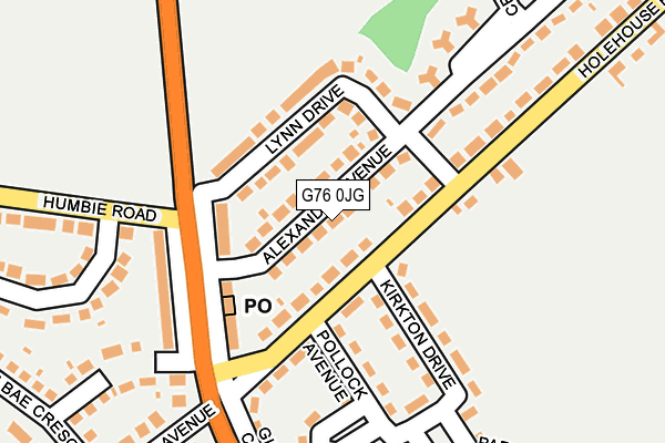 G76 0JG map - OS OpenMap – Local (Ordnance Survey)