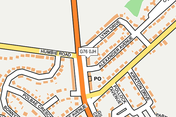 G76 0JH map - OS OpenMap – Local (Ordnance Survey)