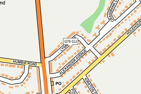 G76 0JJ map - OS OpenMap – Local (Ordnance Survey)