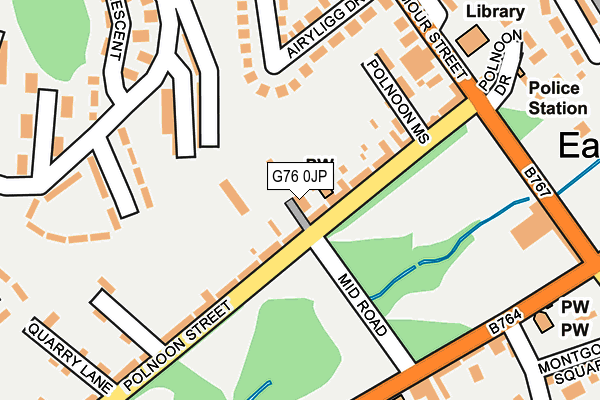 G76 0JP map - OS OpenMap – Local (Ordnance Survey)