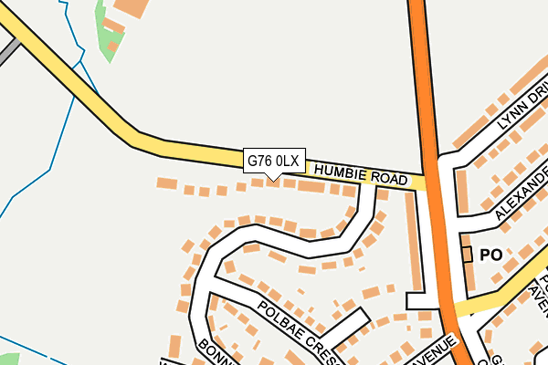 G76 0LX map - OS OpenMap – Local (Ordnance Survey)