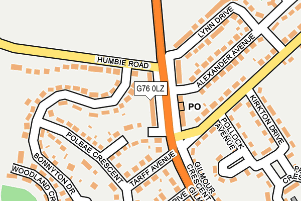 G76 0LZ map - OS OpenMap – Local (Ordnance Survey)