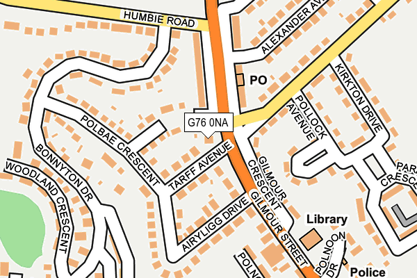G76 0NA map - OS OpenMap – Local (Ordnance Survey)