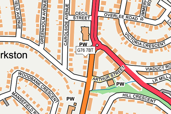 G76 7BT map - OS OpenMap – Local (Ordnance Survey)