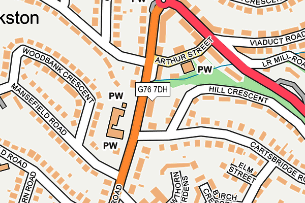 G76 7DH map - OS OpenMap – Local (Ordnance Survey)