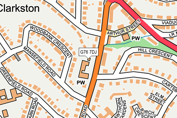 G76 7DJ map - OS OpenMap – Local (Ordnance Survey)