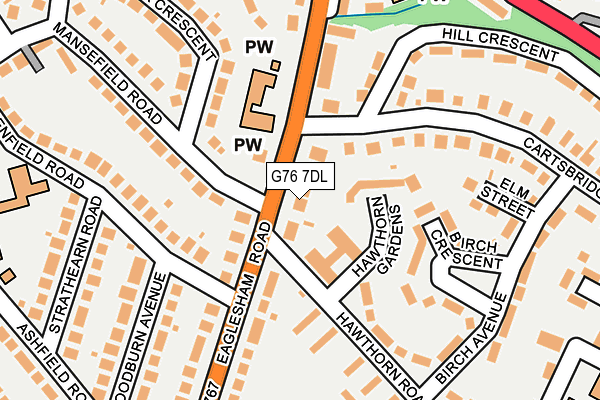 G76 7DL map - OS OpenMap – Local (Ordnance Survey)