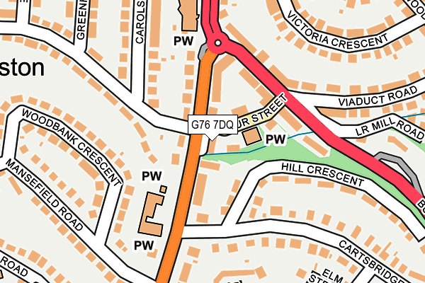 G76 7DQ map - OS OpenMap – Local (Ordnance Survey)