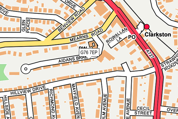 G76 7EP map - OS OpenMap – Local (Ordnance Survey)