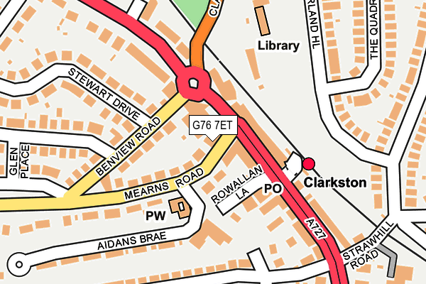 G76 7ET map - OS OpenMap – Local (Ordnance Survey)