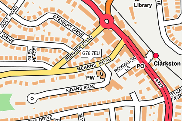 G76 7EU map - OS OpenMap – Local (Ordnance Survey)