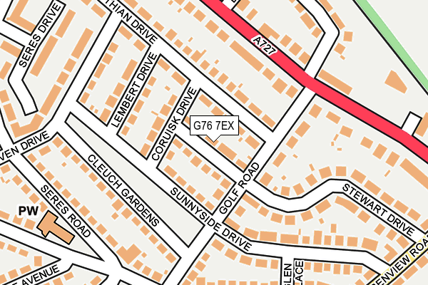 G76 7EX map - OS OpenMap – Local (Ordnance Survey)