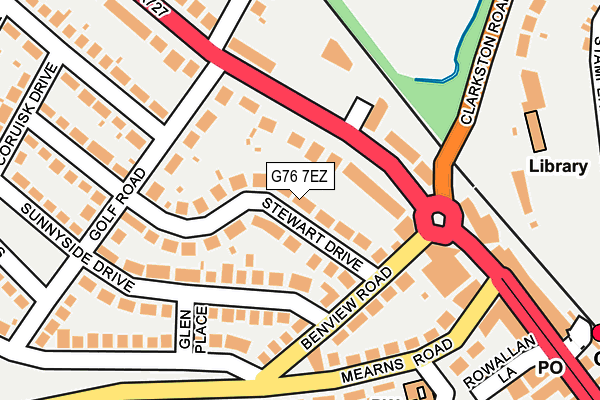 G76 7EZ map - OS OpenMap – Local (Ordnance Survey)