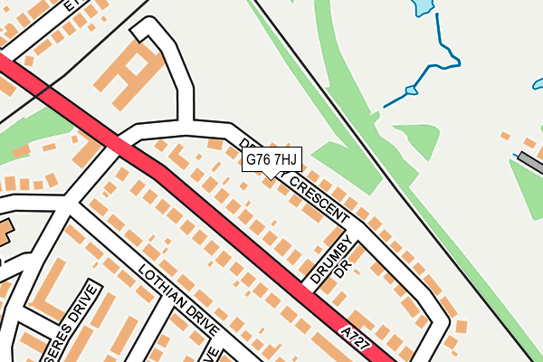 G76 7HJ map - OS OpenMap – Local (Ordnance Survey)