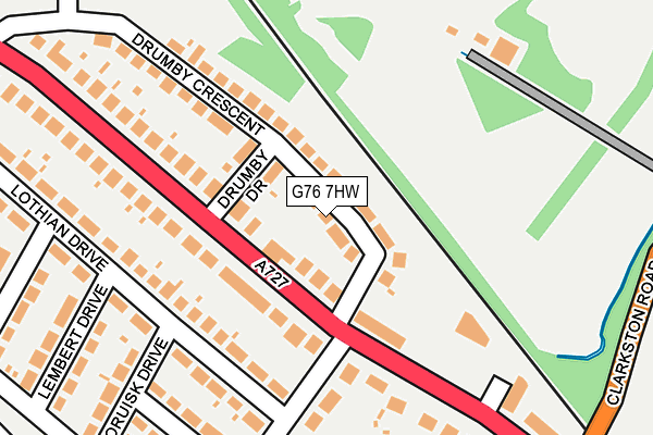 G76 7HW map - OS OpenMap – Local (Ordnance Survey)