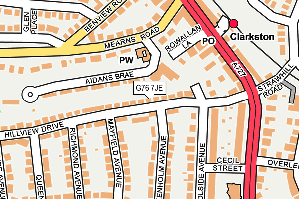 G76 7JE map - OS OpenMap – Local (Ordnance Survey)