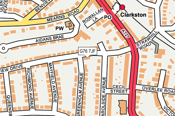 G76 7JF map - OS OpenMap – Local (Ordnance Survey)