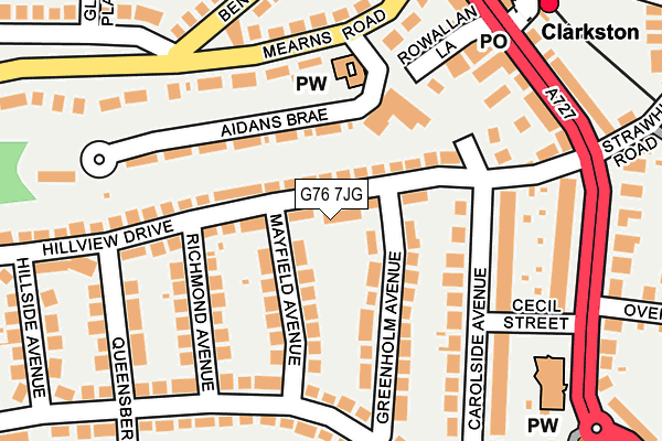 G76 7JG map - OS OpenMap – Local (Ordnance Survey)