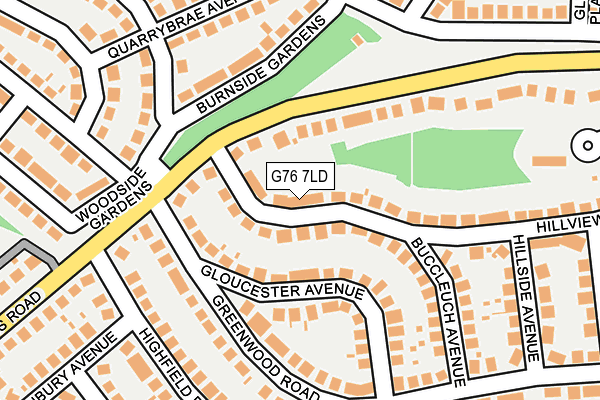 G76 7LD map - OS OpenMap – Local (Ordnance Survey)