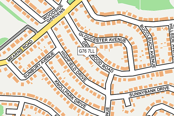 G76 7LL map - OS OpenMap – Local (Ordnance Survey)
