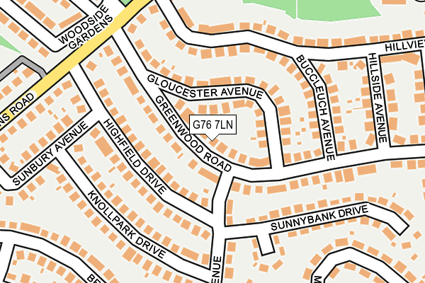 G76 7LN map - OS OpenMap – Local (Ordnance Survey)