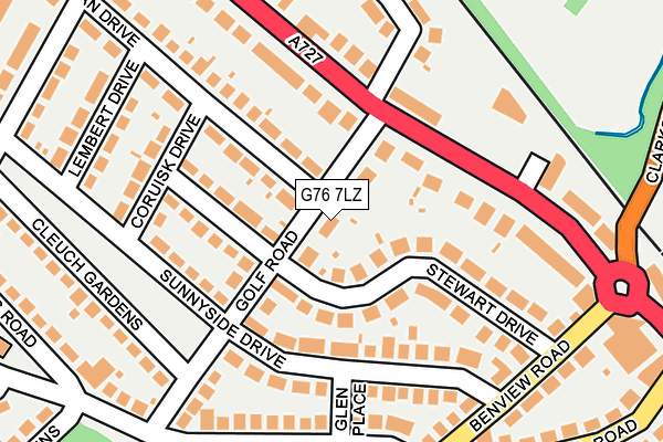 G76 7LZ map - OS OpenMap – Local (Ordnance Survey)