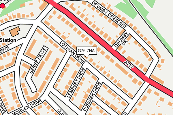 G76 7NA map - OS OpenMap – Local (Ordnance Survey)