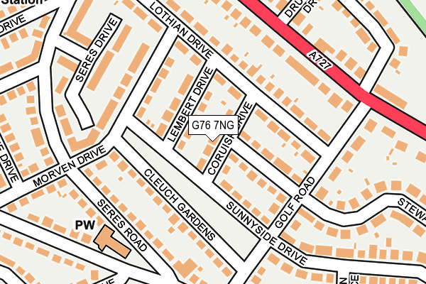 G76 7NG map - OS OpenMap – Local (Ordnance Survey)