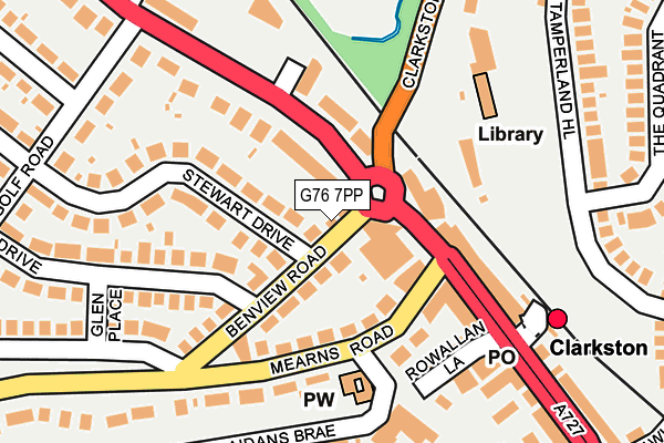 G76 7PP map - OS OpenMap – Local (Ordnance Survey)