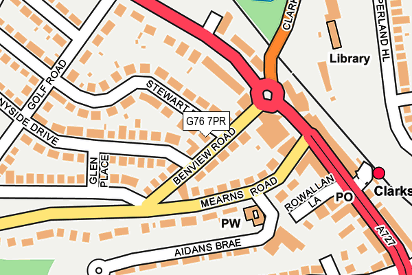 G76 7PR map - OS OpenMap – Local (Ordnance Survey)